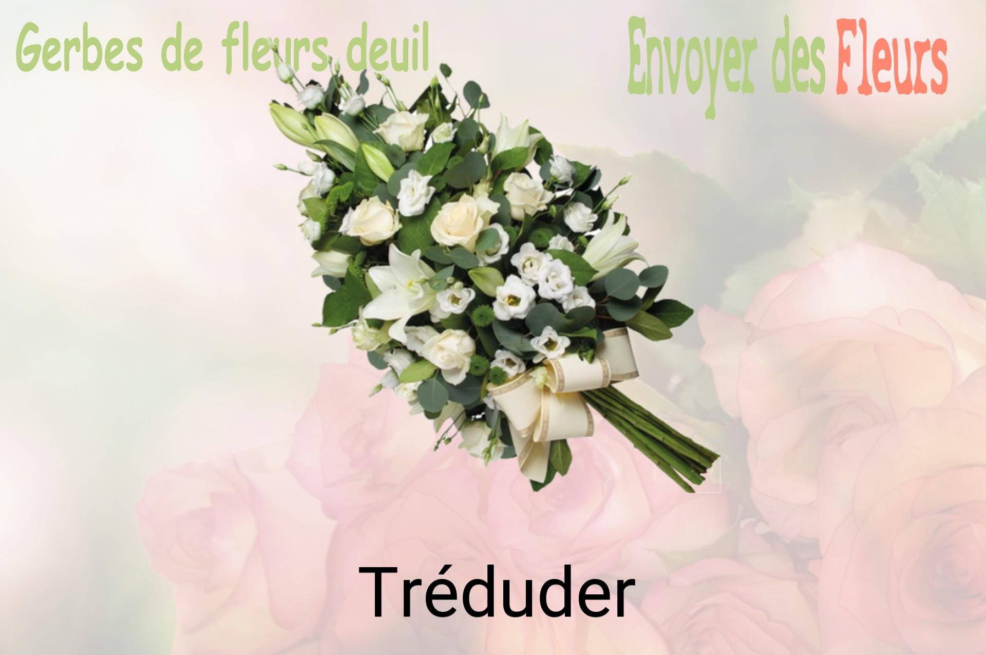 Gerbe de fleurs de deuil livrée à Tréduder